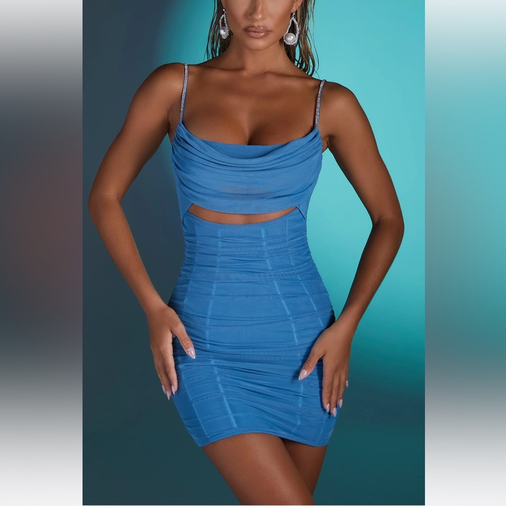 Oh polly MONTPELLIER
Embellished Strap Mini Dress in Blue BRAND NEW WITH TAGS